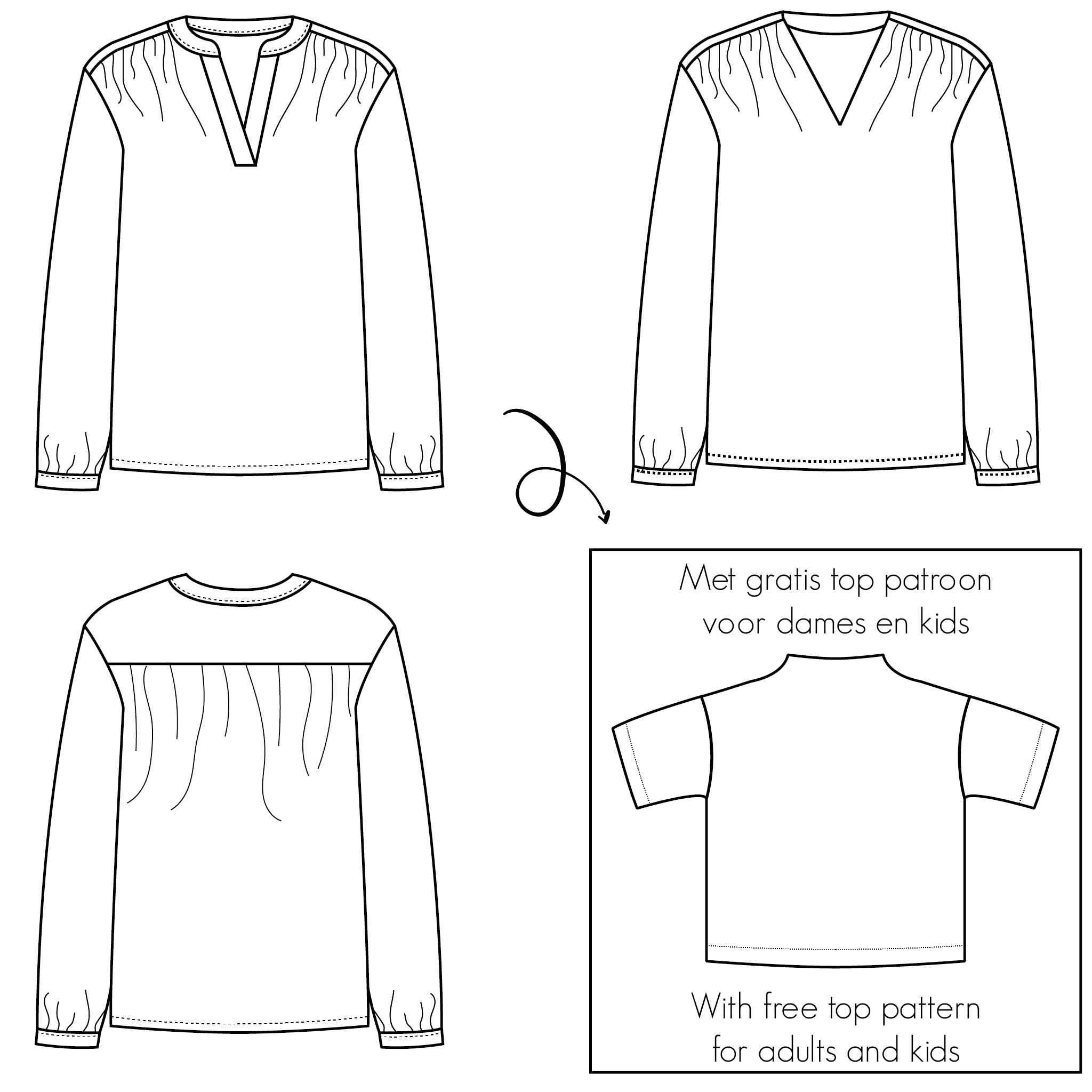 Lucia blouse voor dames & tieners